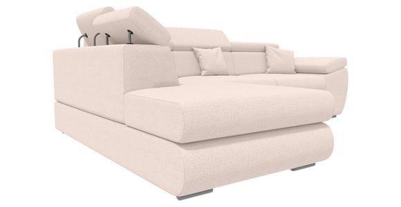 ECKSOFA  in Struktur Creme  - Chromfarben/Creme, KONVENTIONELL, Kunststoff/Textil (205/282cm) - Carryhome