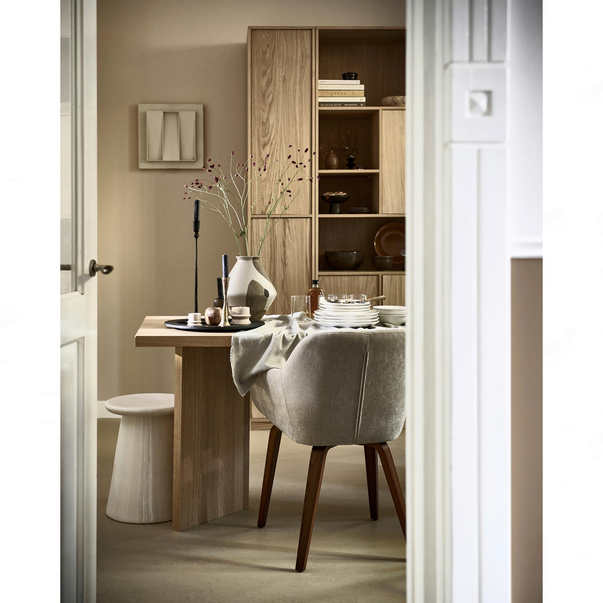 ARMLEHNSTUHL-SET 2 Stück  Webstoff  - Sandfarben/Braun, MODERN, Textil/Metall (58/80/58cm) - Livetastic