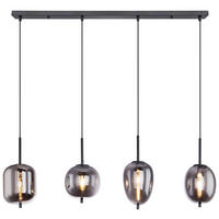 ZÁVESNÉ SVIETIDLO, 100/18,5/120 cm  - čierna, Basics, kov/sklo (100/18,5/120cm) - Globo