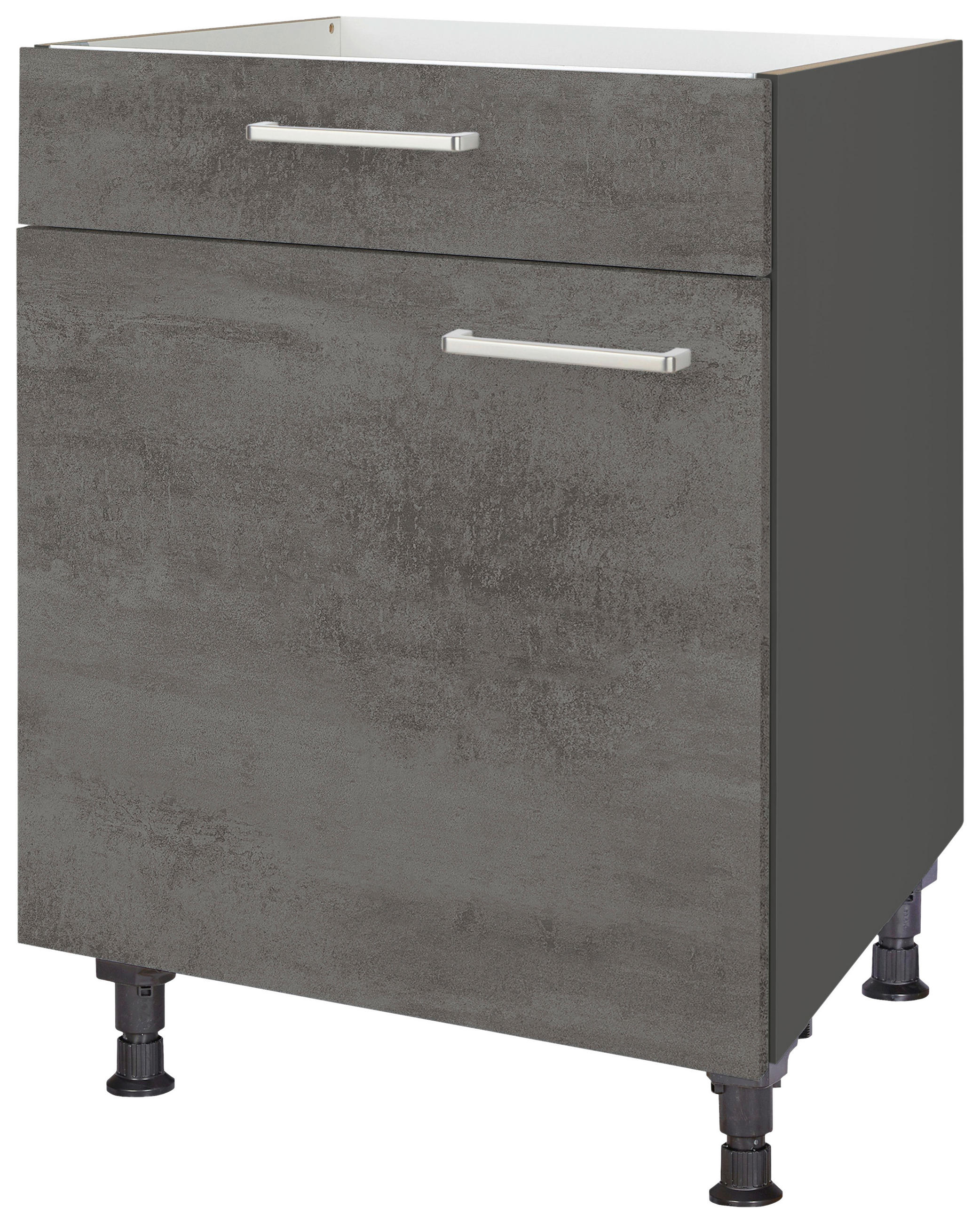 KOCHFELDUMBAUSCHRANK 60/87/56 cm  in Schieferfarben  - Schieferfarben/Edelstahlfarben, MODERN, Holzwerkstoff/Metall (60/87/56cm) - Nobilia