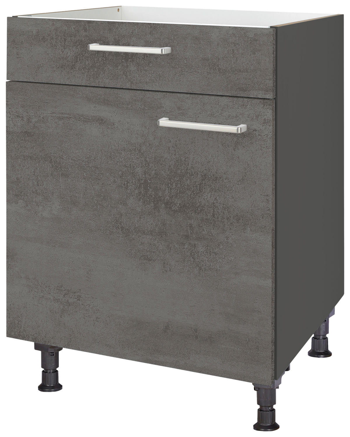 KOCHFELDUMBAUSCHRANK 60/87/56 cm  in Schieferfarben  - Schieferfarben/Edelstahlfarben, MODERN, Holzwerkstoff/Metall (60/87/56cm) - Nobilia