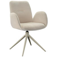 ARMLEHNSTUHL  in Eisen Mikrofaser  - Beige/Schwarz, Design, Textil/Metall (62/85,5/61,5cm) - Lomoco