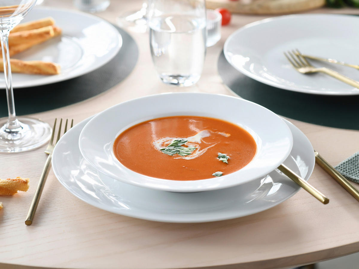 TAFELSERVICE Weiß Base weiß 12-teilig  - Weiß, Basics, Keramik - Creatable
