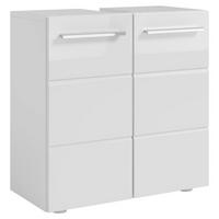 WASCHBECKENUNTERSCHRANK 60/62/31 cm  - Chromfarben/Weiß Hochglanz, MODERN, Holzwerkstoff/Kunststoff (60/62/31cm) - MID.YOU