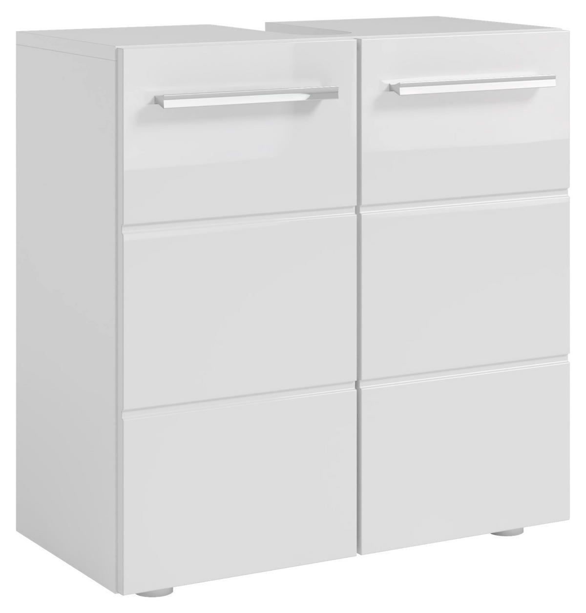 WASCHBECKENUNTERSCHRANK 60/62/31 cm  - Chromfarben/Weiß Hochglanz, MODERN, Holzwerkstoff/Kunststoff (60/62/31cm) - MID.YOU