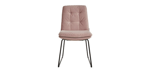 STUHL - Altrosa/Schwarz, Design, Textil/Metall (48/90/69cm) - Johann Jakob