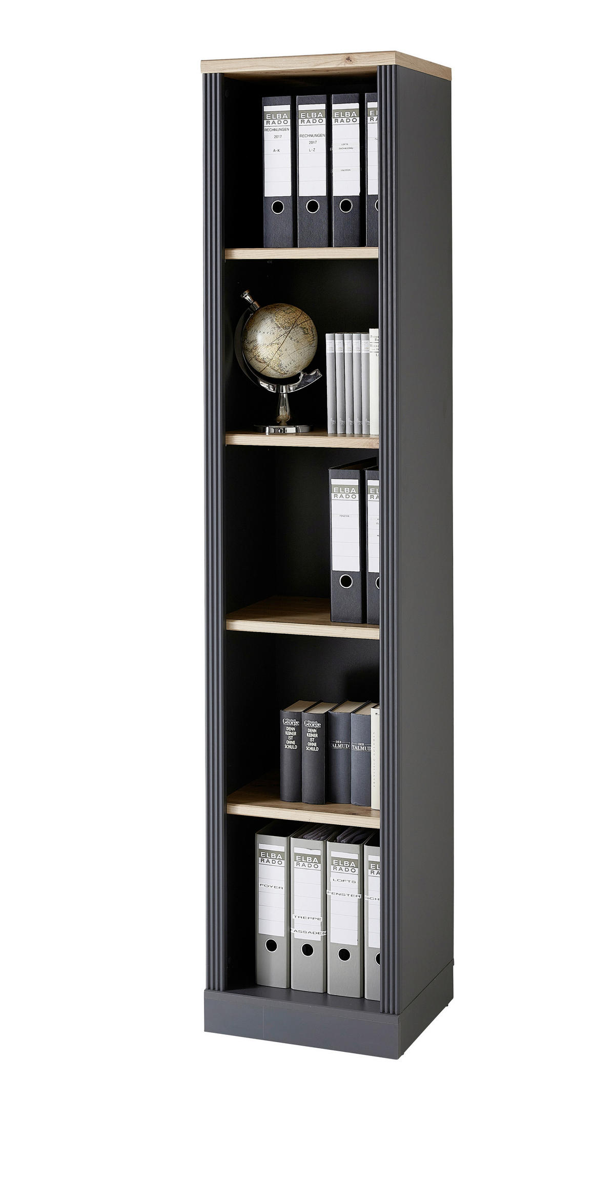 Etajeră Pentru Documente 43/204/38 cm  - grafit/stejar Artisan, Romantik / Landhaus, metal/material pe bază de lemn (43/204/38cm) - Landscape