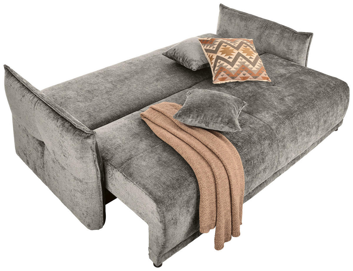 BOXSPRINGSOFA Chenille Beige  - Beige/Schwarz, MODERN, Kunststoff/Textil (235/95/108cm) - Hom`in