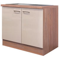 SPÜLENUNTERSCHRANK 100/86/60 cm  in Kaschmir  - Kaschmir/Edelstahlfarben, MODERN, Holzwerkstoff/Metall (100/86/60cm) - FlexWell
