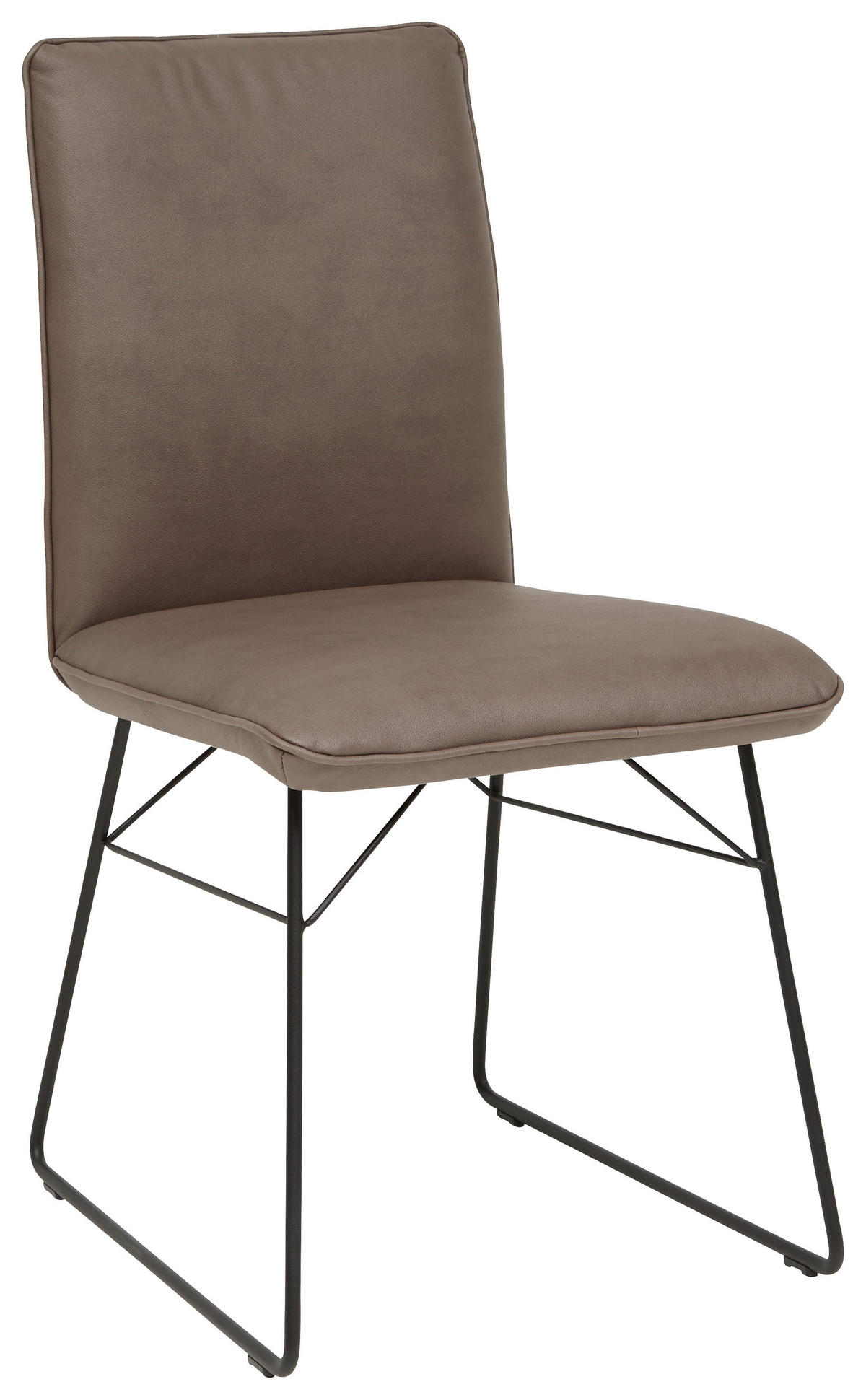 STUHL  in Stahl Mikrofaser  - Schwarz/Braun, Design, Textil/Metall (46/91/60cm) - Dieter Knoll