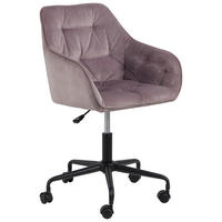 DREHSTUHL Samt Rosa, Schwarz  - Schwarz/Rosa, Trend, Textil/Metall (59/92/58,5cm) - Carryhome