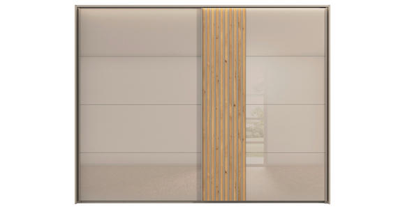 SCHWEBETÜRENSCHRANK 281/223/68 cm 2-türig Eichefarben, Fango - Fango/Eichefarben, Design, Glas/Holzwerkstoff (281/223/68cm) - Novel
