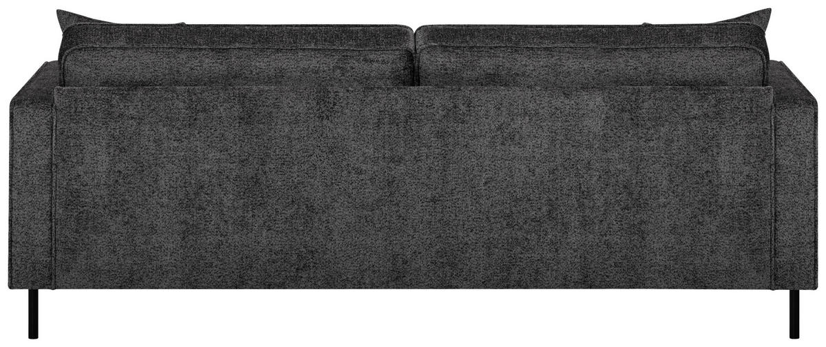 3-SITS SOFFA i velour antracit  - svart/antracit, Klassisk, metall/textil (204/81/90cm) - Hom`in