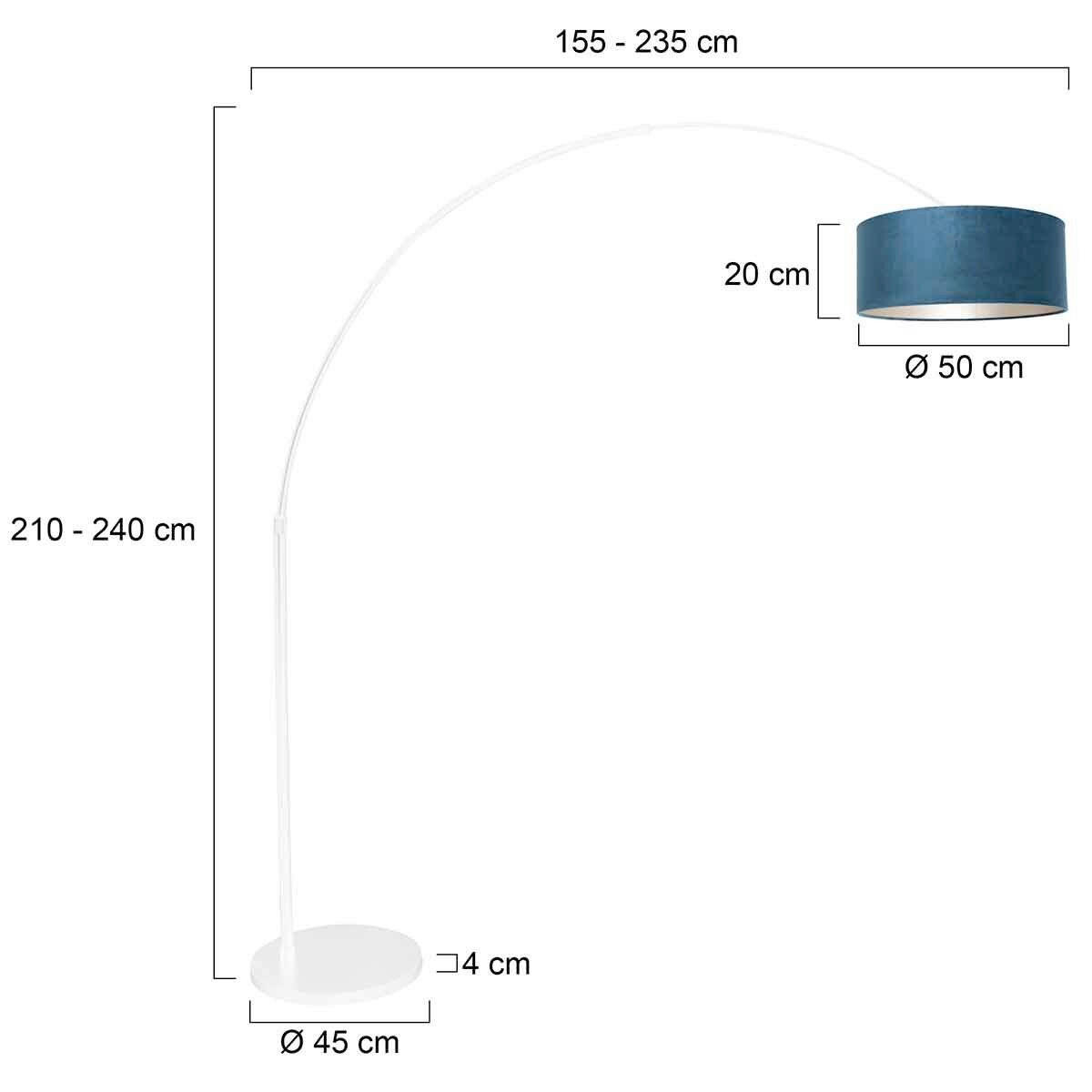 STEHLEUCHTE SPARKLED LIGHT 50/240/230 cm  - Blau/Weiß, Trend, Leder/Metall (50/240/230cm)