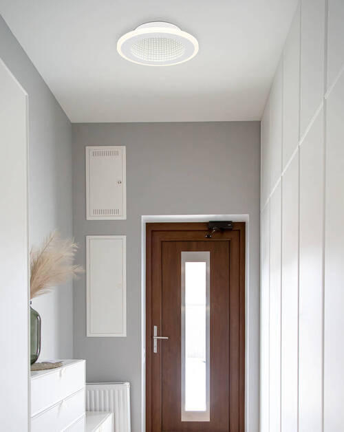 STROPNA LED-SVETILKA   //4000 K/230 V/ - bela/opal, Design, kovina/umetna masa (22,5/4cm) - Globo