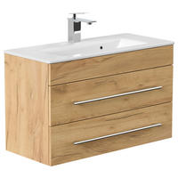 BADEZIMMER  in 80,4 cm  - Eichefarben/Silberfarben, MODERN, Keramik/Holzwerkstoff (80,4cm) - MID.YOU
