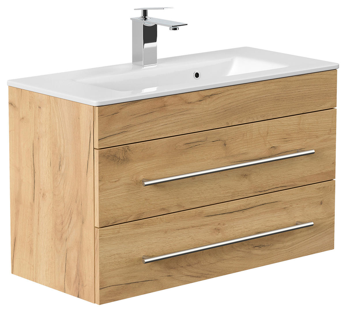 BADEZIMMER  in 80,4 cm  - Eichefarben/Silberfarben, MODERN, Keramik/Holzwerkstoff (80,4cm) - MID.YOU