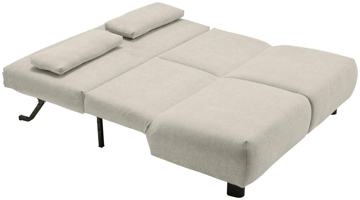 SCHLAFSOFA Flachgewebe Hellgrau  - Hellgrau/Schwarz, KONVENTIONELL, Textil/Metall (150/85/100cm) - Carryhome