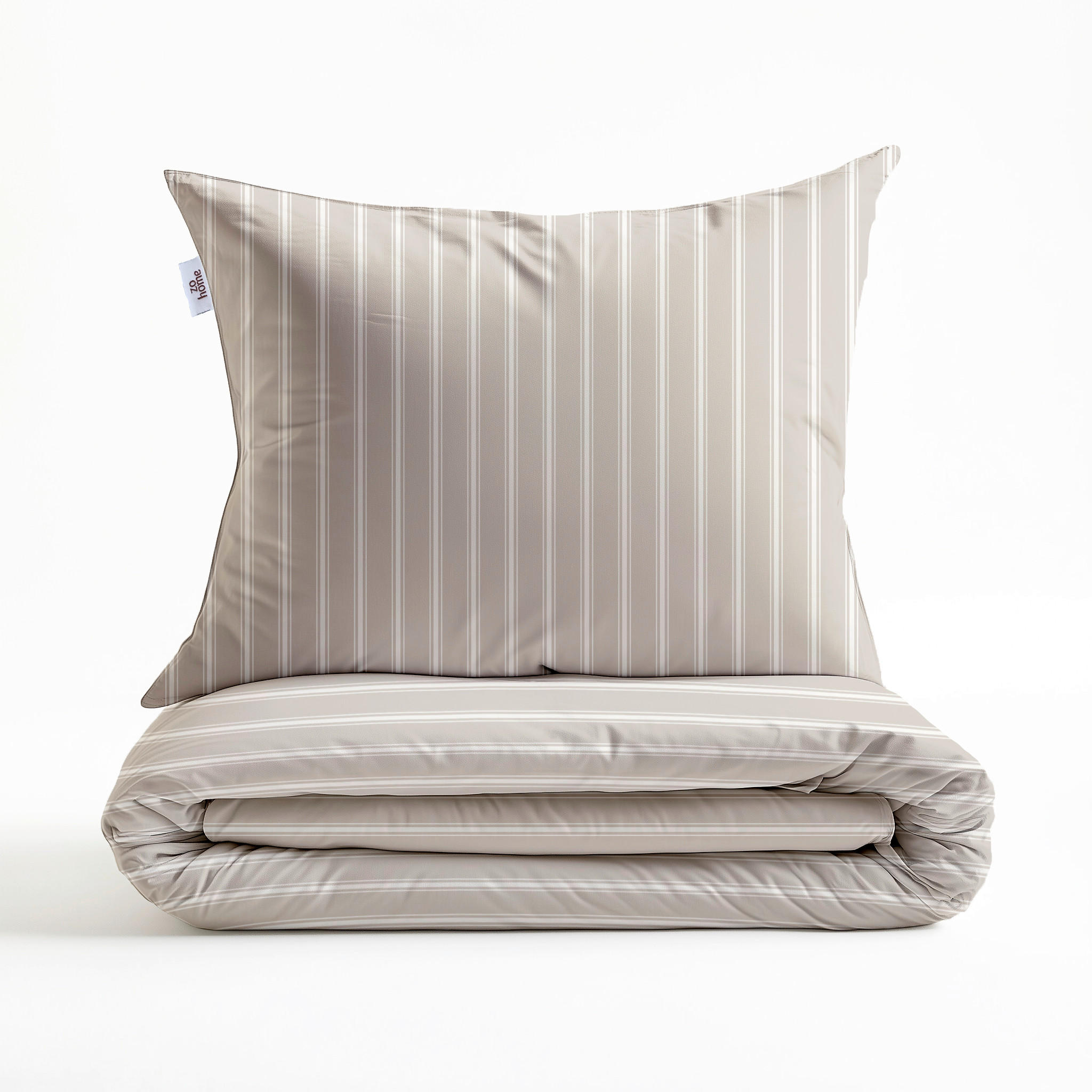 BETTWÄSCHE Righe-di-Percalle Perkal 155/220 cm  - Taupe, Basics, Textil (155/220cm)