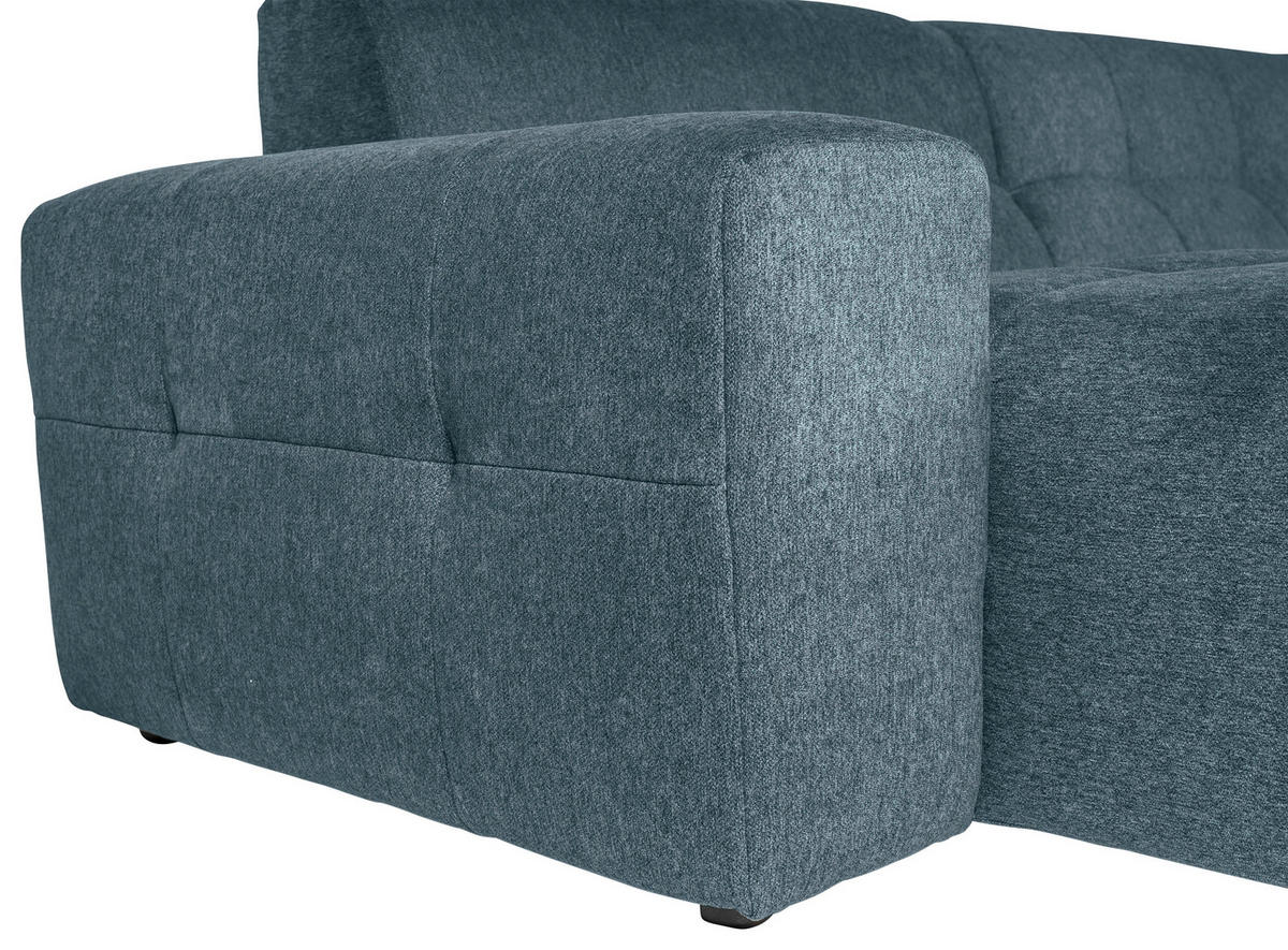 ECKSOFA Petrol Webstoff  - Petrol/Schwarz, KONVENTIONELL, Kunststoff/Textil (295/157cm) - Carryhome