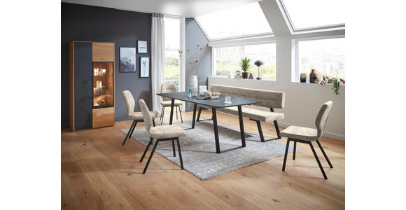 SITZBANK 150/85/58 cm in Naturfarben - Schwarz/Naturfarben, Design, Textil/Metall (150/85/58cm) - Dieter Knoll