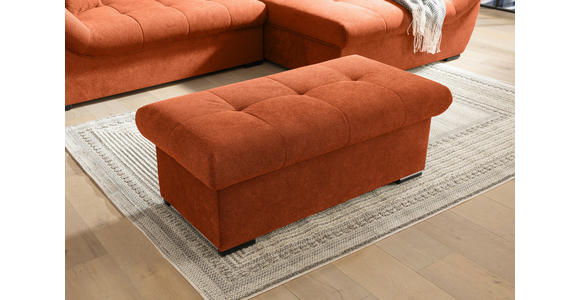 HOCKERBANK 108/42/54 cm Flachgewebe Rostfarben Kunststoff - Rostfarben/Schwarz, Design, Kunststoff/Textil (108/42/54cm) - Xora