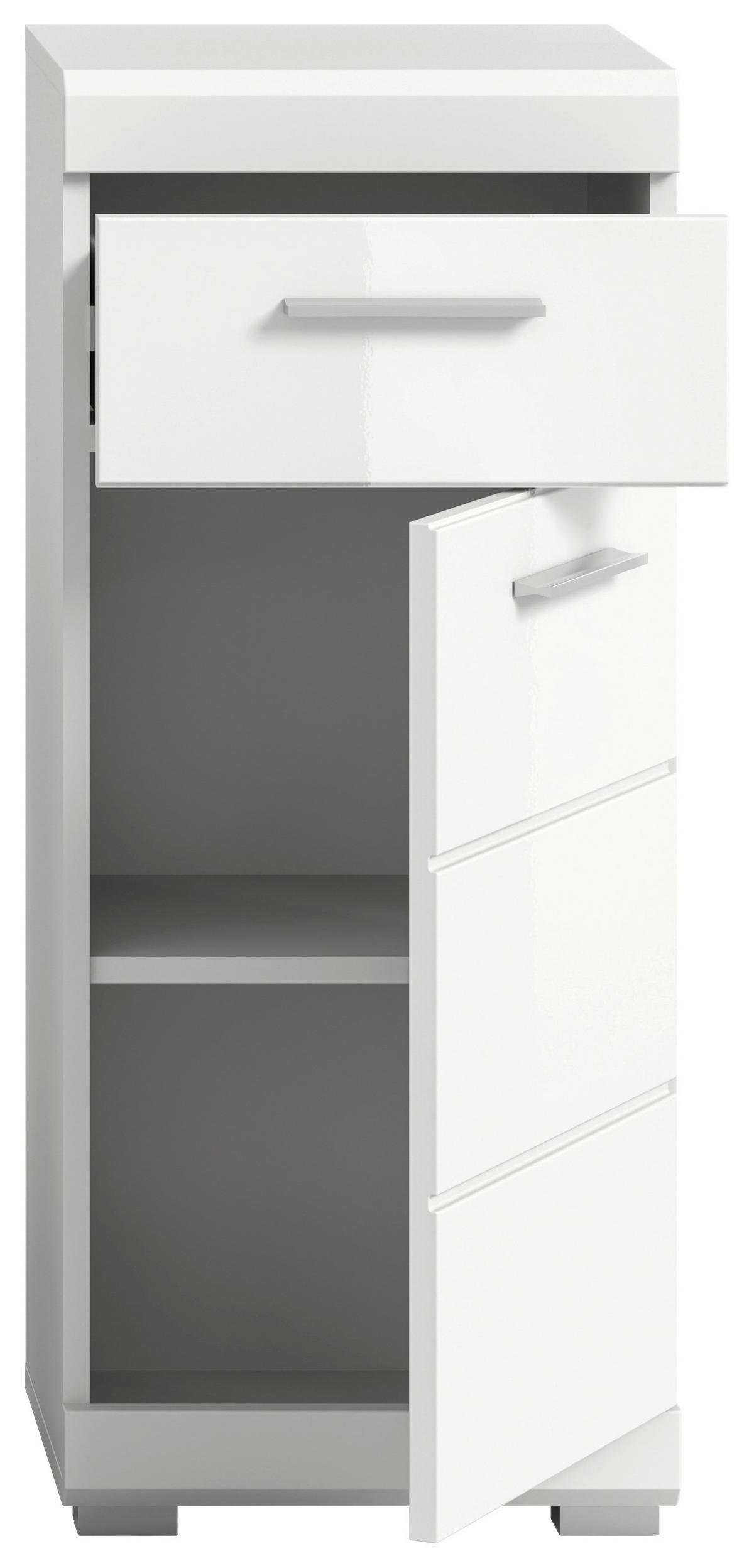 SPODNJA OMARICA 37/88/31 cm  - srebrne barve/bela, Moderno, umetna masa/leseni material (37/88/31cm) - MID.YOU