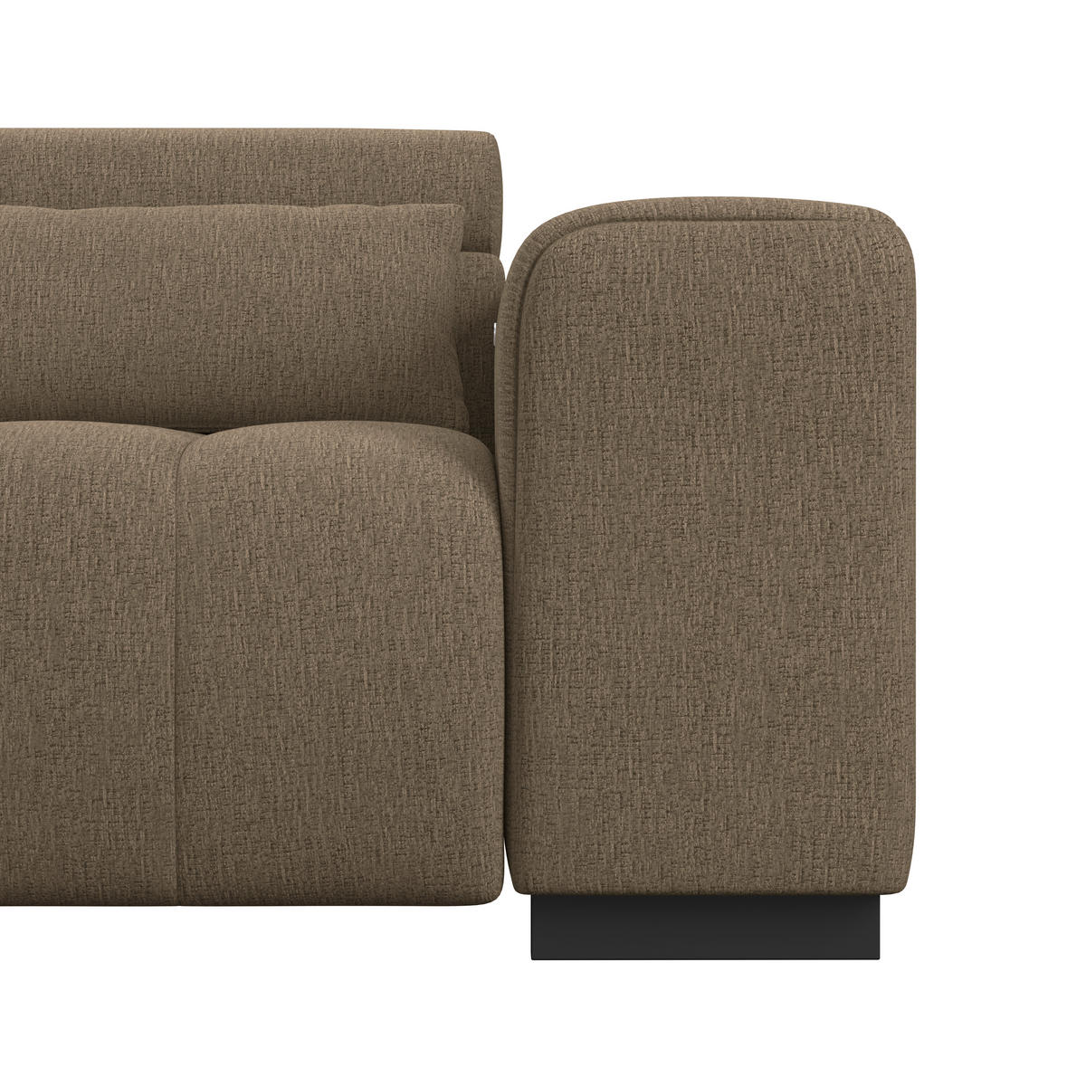 ECKSOFA MATERA Braun Chenille, Struktur Nierenkissen, Kopfteilverstellung, Sitzvorzug  - Schwarz/Braun, Trend, Holz/Textil (226/311cm) - MID.YOU