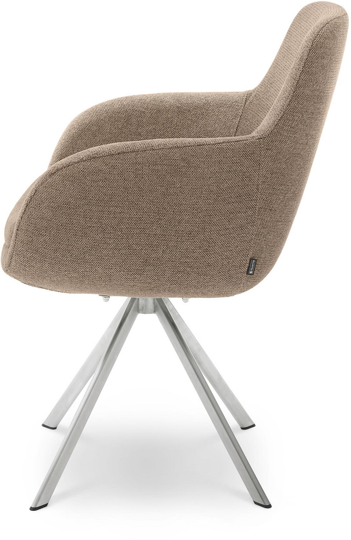ARMLEHNSTUHL  in Edelstahl Webstoff  - Hellbraun/Edelstahlfarben, Design, Textil/Metall (62/86/66cm) - Musterring
