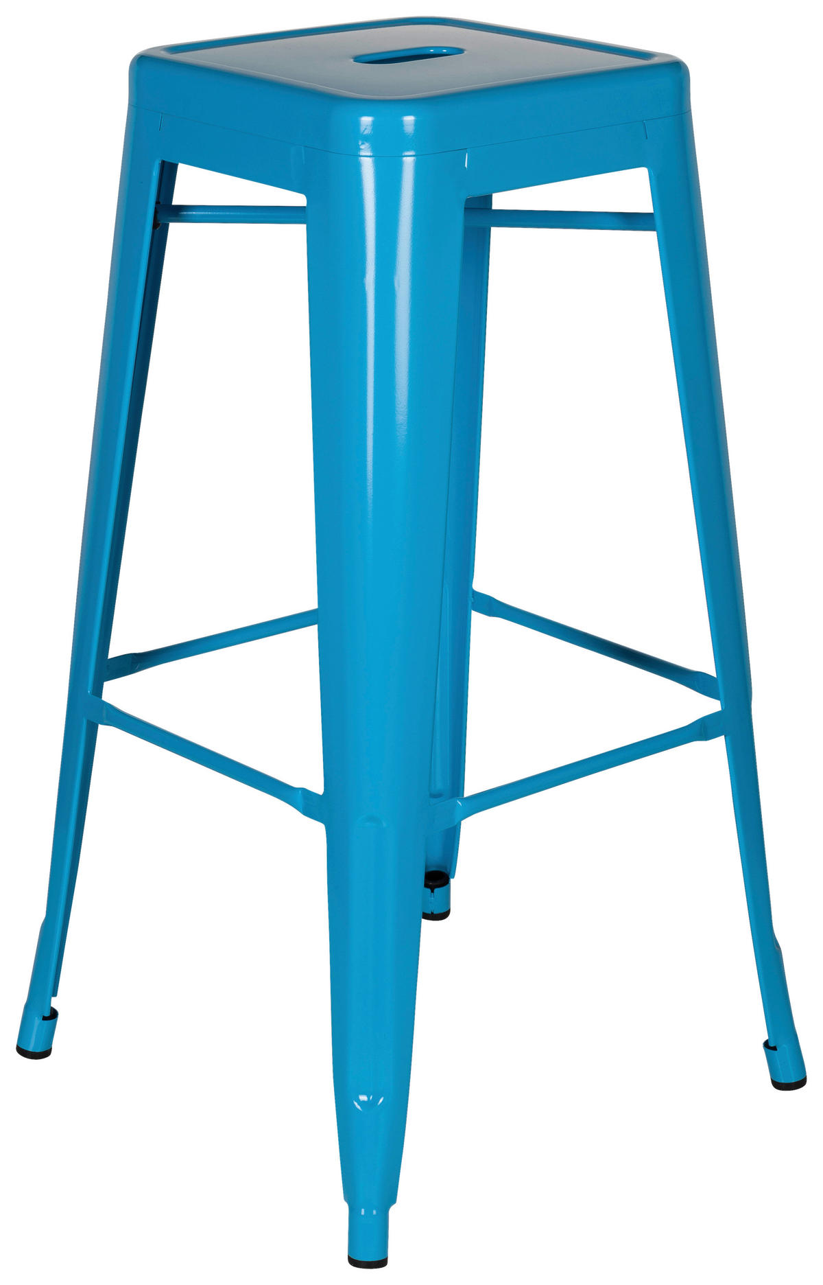 BARHOCKER Hellblau Stahl stapelbar  - Hellblau, Basics, Metall (44/77/44cm) - MID.YOU