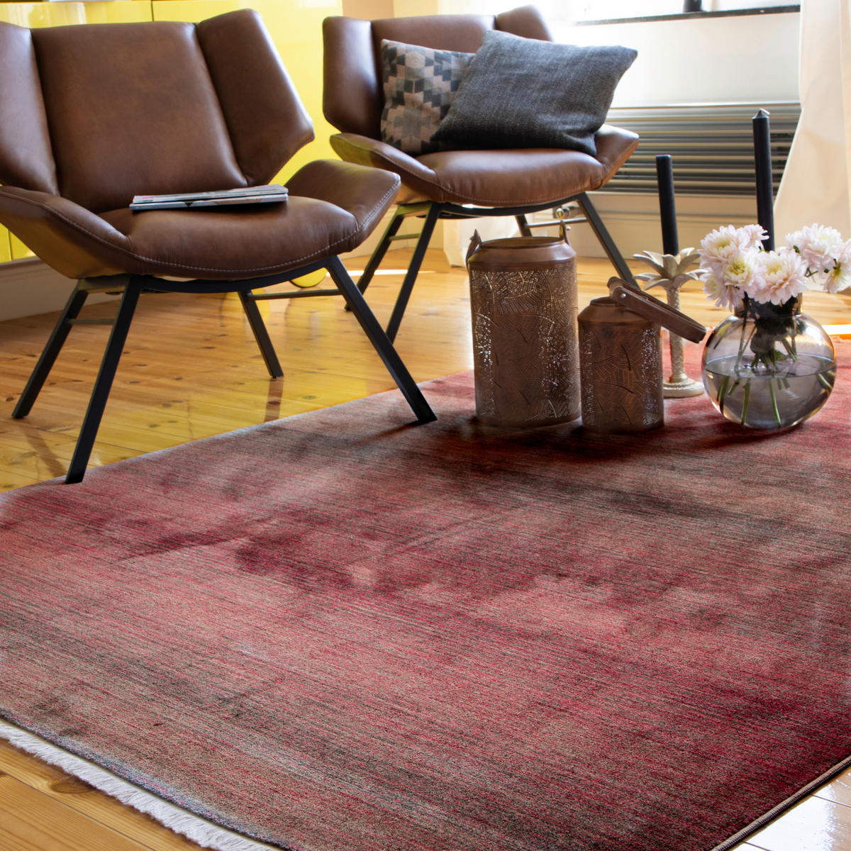 COVOR CU ȚESĂTURĂ PLATĂ  - roșu, Design, textil (200/285cm) - Obsession
