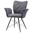 ARMLEHNSTUHL  in Webstoff  - Schwarz/Grau, Design, Textil/Metall (72/89/62cm) - Hom`in