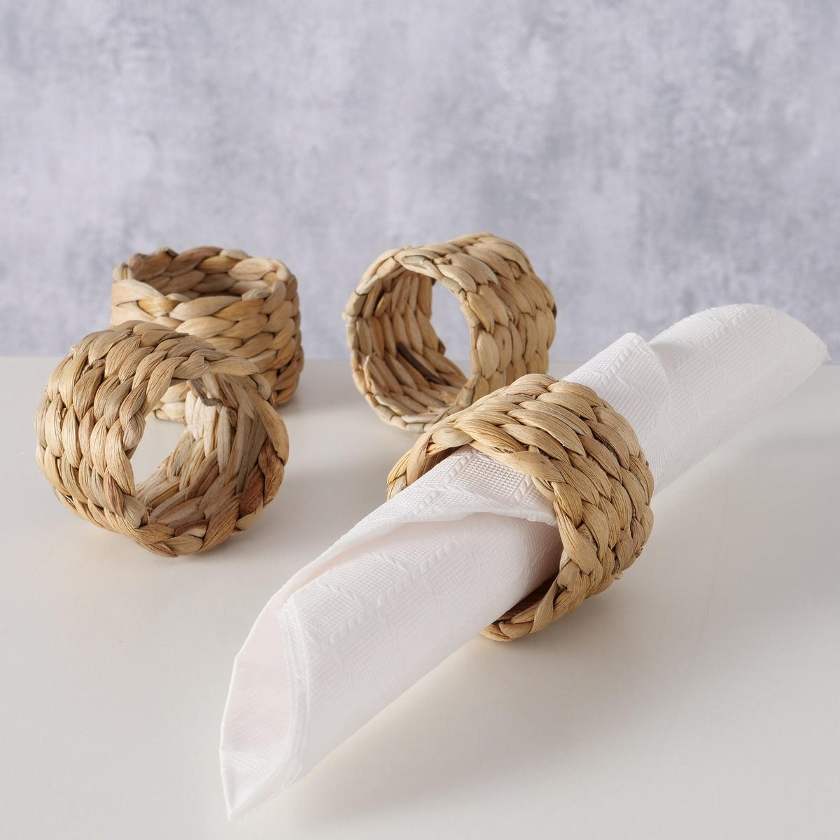 SERVIETTENRING   4 Stück  - Naturfarben, Basics, Naturmaterialien (4,5/3,5cm)