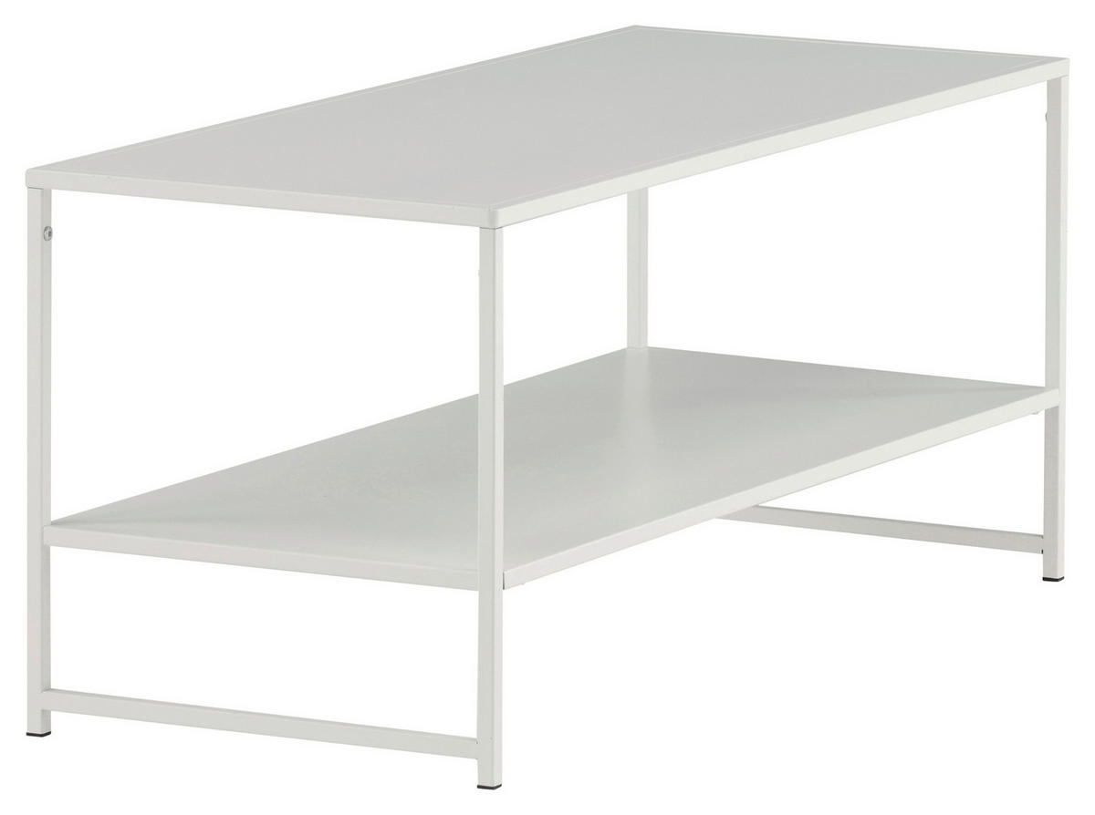 COUCHTISCH 102/43/45 cm rechteckig Weiß  - Weiß, Design, Metall (102/43/45cm) - Livetastic