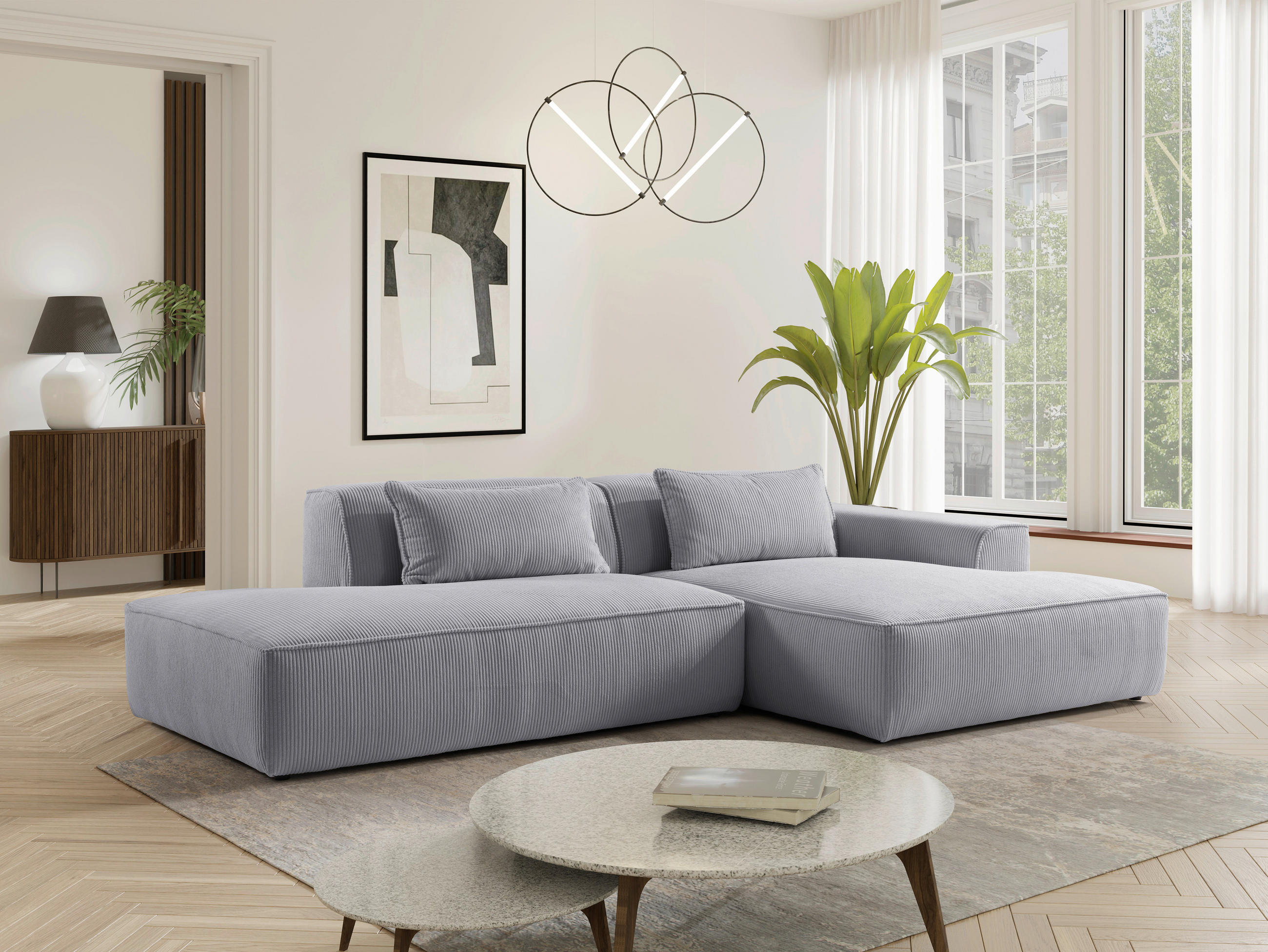 Livetastic ROHOVÁ SEDAČKA, plast, textil, kompozitní dřevo, světle šedá