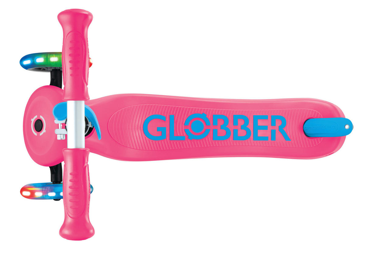 KINDERSCOOTER PRIMO PLUS LIGHTS  - Fuchsia, Basics, Kunststoff (57.5/28/82,5cm) - GLOBBER