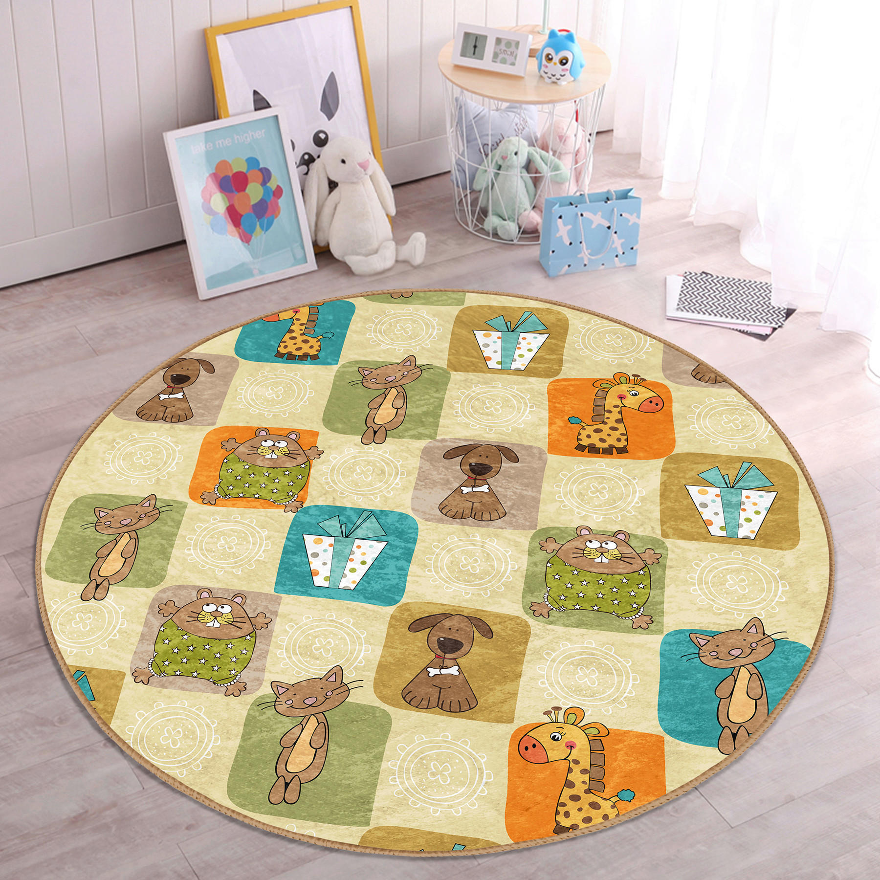 KINDERTEPPICH  Wohnzimmer 120/120 cm Multicolor rund  - Multicolor, Basics, Textil (120/120cm)