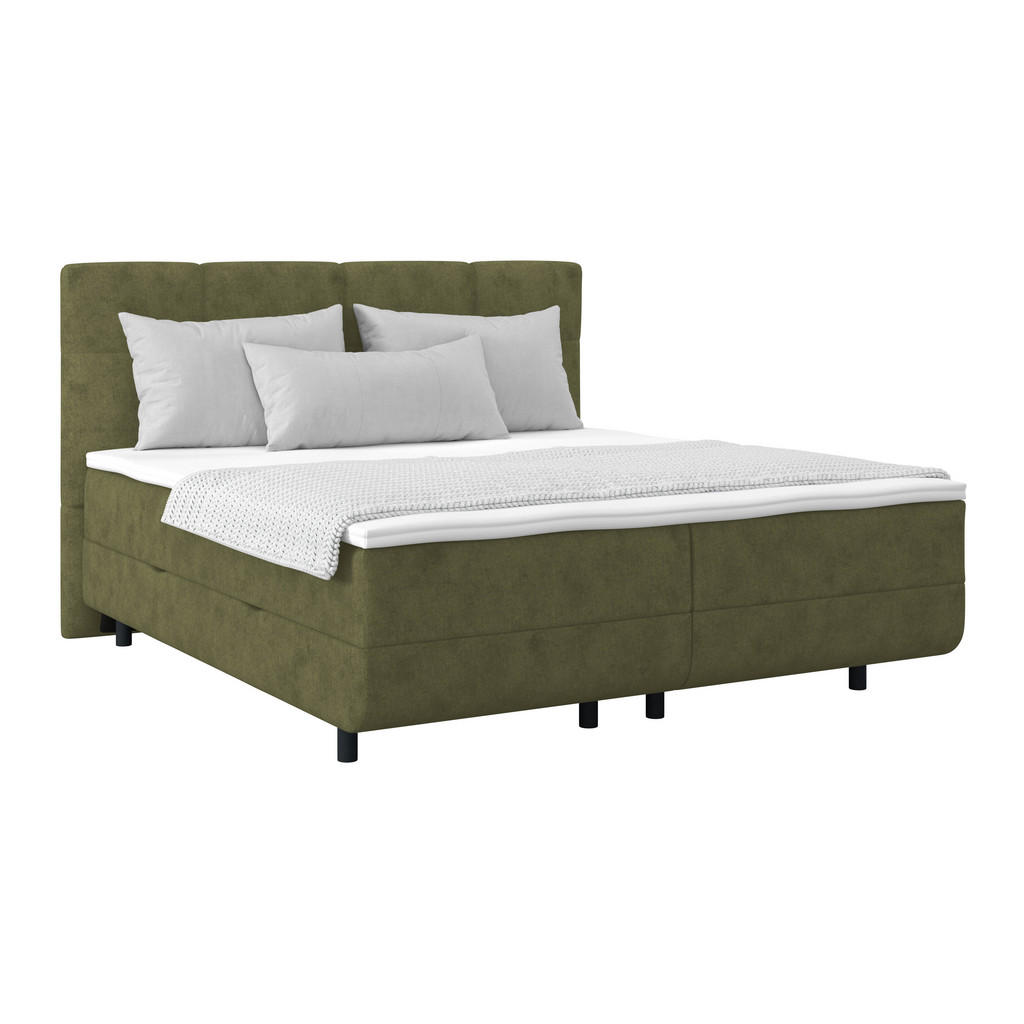 Polsterbett Mit Bettkasten 180x200 Cm London Olivgrün