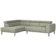 ECKSOFA in Chenille Creme  205/280 cm  - Creme/Schwarz, Design, Textil/Metall (205/280cm) - Xora