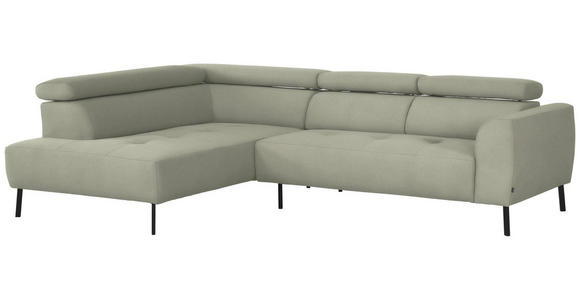 ECKSOFA in Chenille Creme  205/280 cm  - Creme/Schwarz, Design, Textil/Metall (205/280cm) - Xora