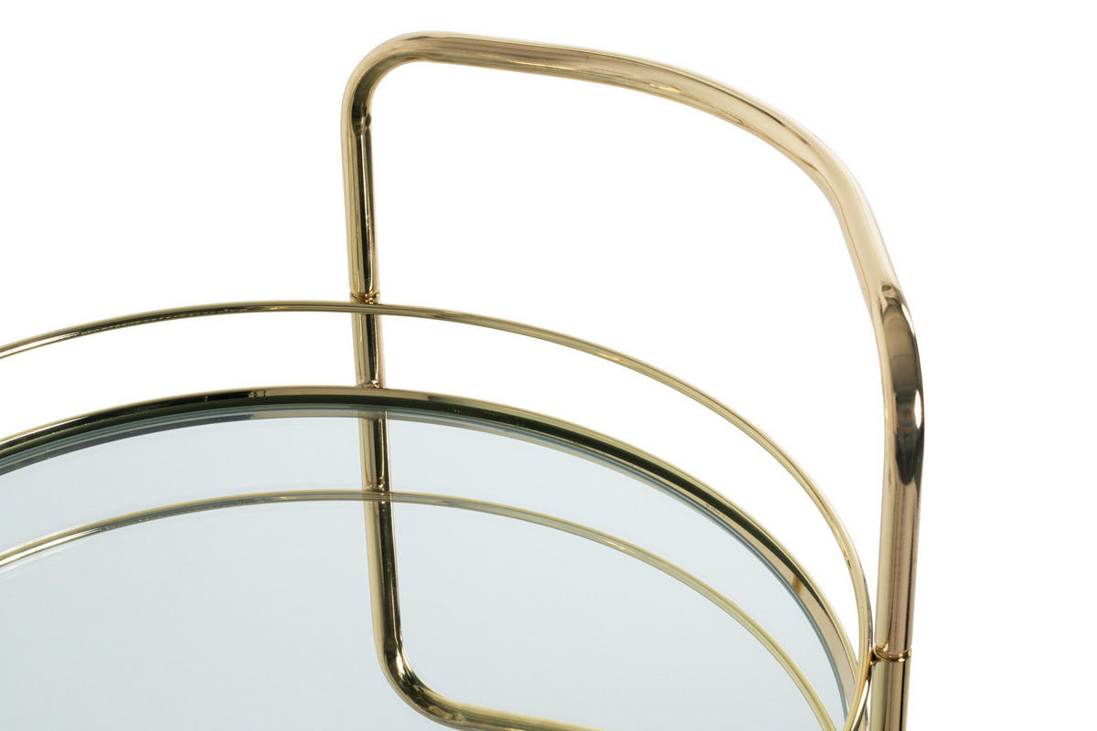 SERVIERWAGEN in Messingfarben  - Messingfarben, Trend, Glas/Kunststoff (48/48/80cm)