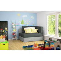 POHOVKA PRO DĚTI A MLÁDEŽ - šedá/růžová, Design, textil/plast (104/60/75cm) - MID.YOU