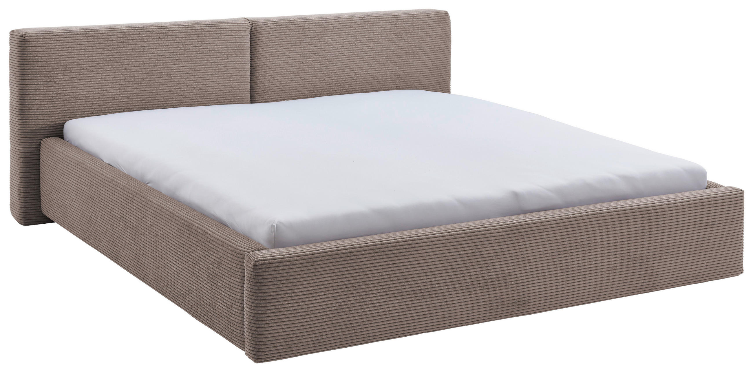 POLSTERBETT 160/200 cm  in Taupe  - Taupe/Weiss, Basics, Holz/Textil (160/200cm) - Boxxx