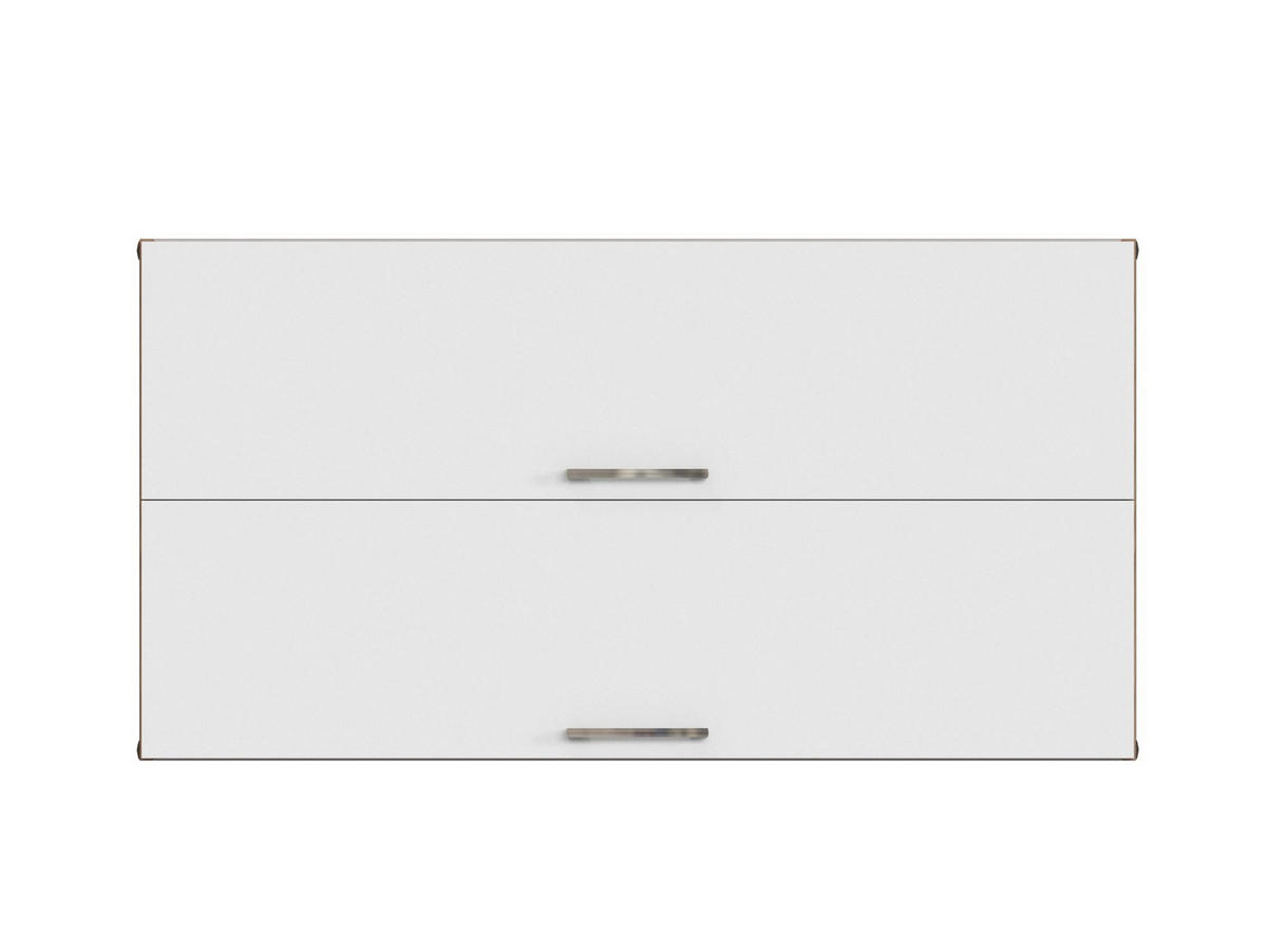 Küchenoberschrank (110cm breit) Weiß & Eichefarben