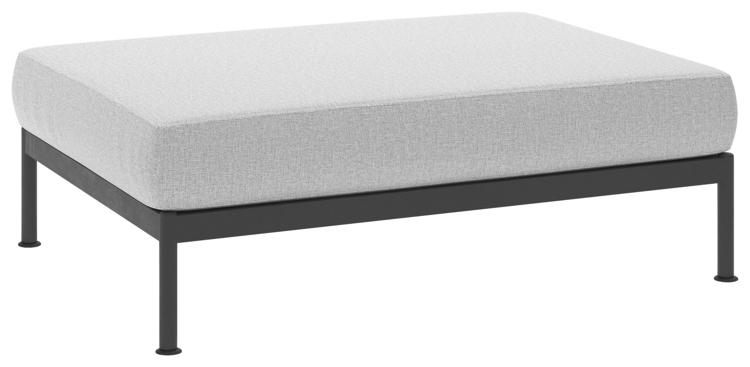 HOCKER beschichtet Anthrazit, Hellgrau  - Anthrazit/Hellgrau, Design, Textil/Metall (123/42/89cm) - Lomoco