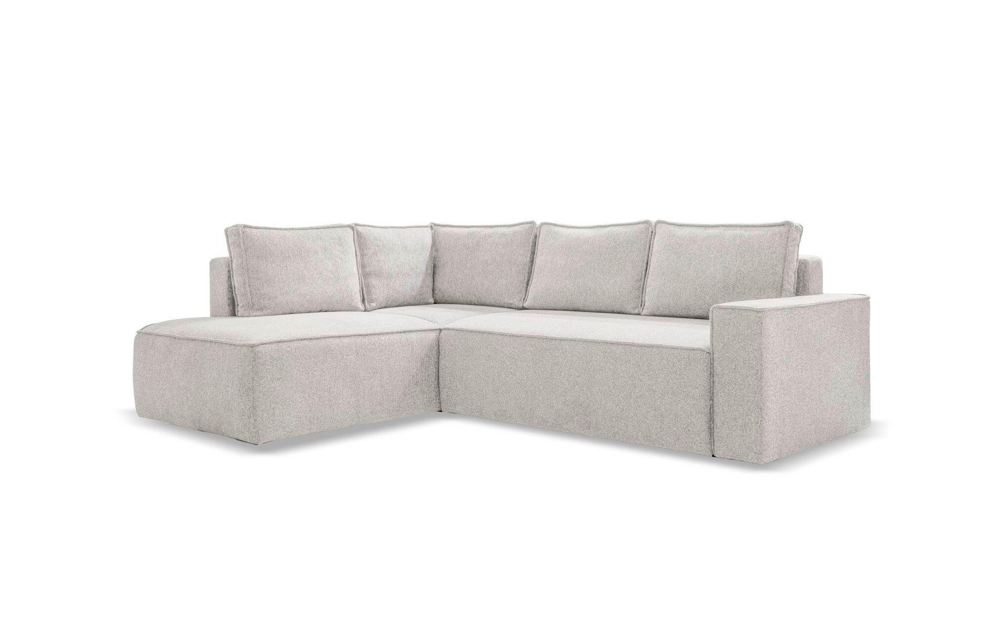 KUTNA GARNITURA tekstil  bež   - bijela/siva, Design, tekstil/plastika (194/246cm) - MID.YOU
