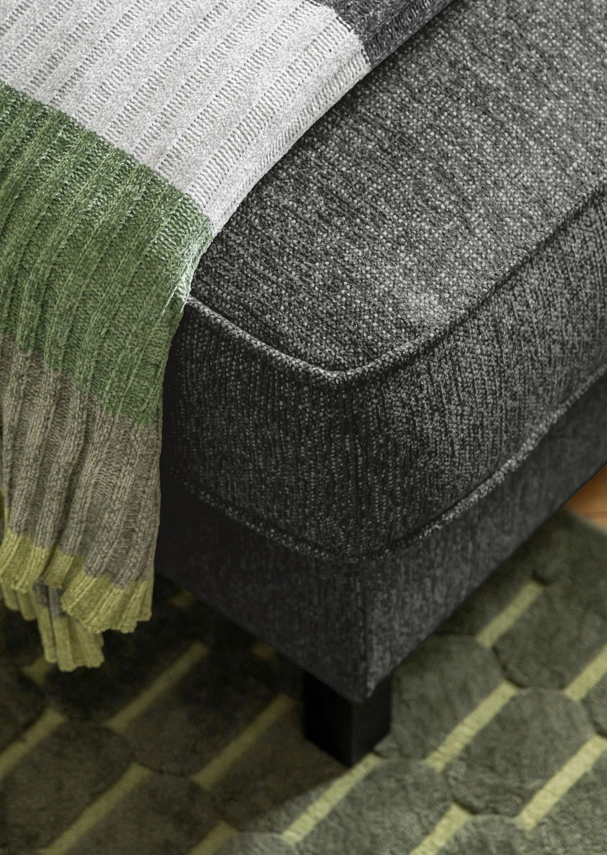 SEDACÍ SOUPRAVA, textil, tmavě šedá - černá/tmavě šedá, dřevo/textil (148/298/198cm) - MID.YOU