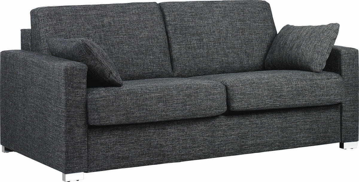 SCHLAFSOFA Anthrazit, Schwarz  - Chromfarben/Anthrazit, KONVENTIONELL, Textil/Metall (188/86/97cm) - Novel