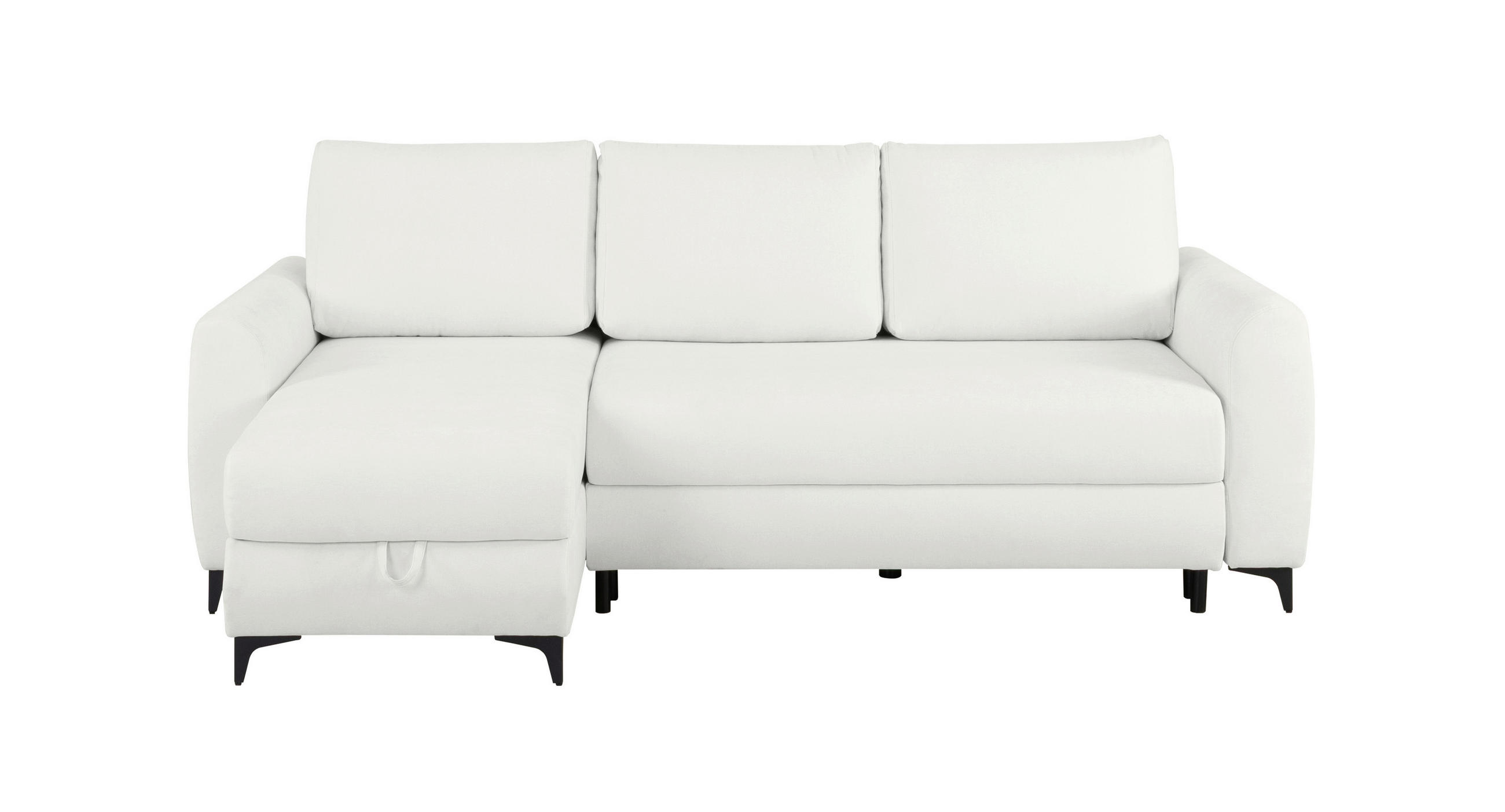 ECKSOFA in Creme  - Creme/Schwarz, Design, Textil/Metall (236/148cm) - Mican