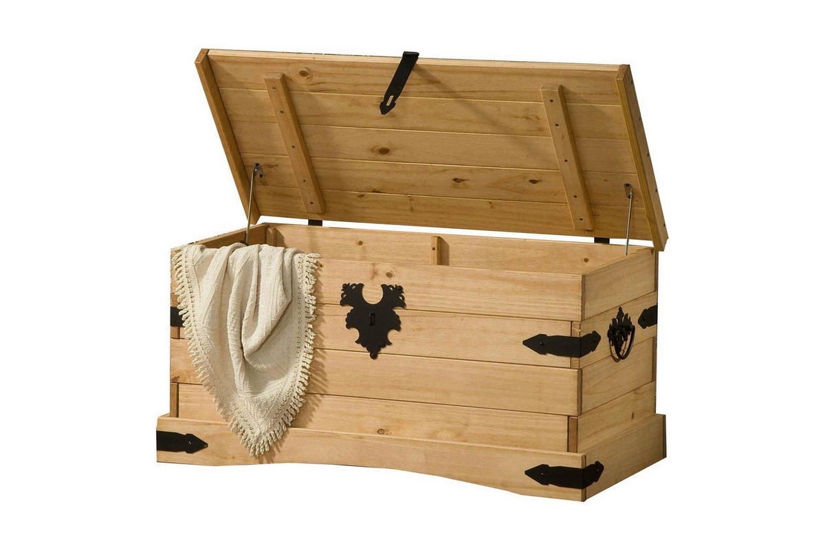 TRUHE in Holz 92/50/46 cm  - Honig, Natur, Holz (92/50/46cm) - Livetastic